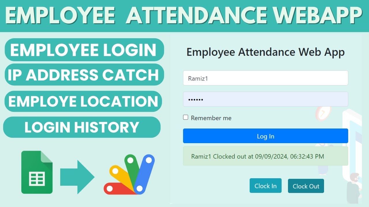 How to Create an Employee Attendance System Webapp Google Sheets, Apps Script & Location Track | B36