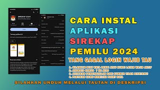 Download lagu Cara Install Aplikasi siRekap Pemilu 2024 di  HP Android - Yang Gagal Login Wajib Tau mp3