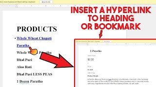 How to insert a hyperlink to a heading or bookmark within a Microsoft Word document