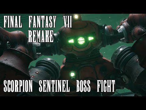 Scorpion Sentinel BOSS FIGHT in 4K - Final Fantasy 7 Remake | PS4 Pro, SPOILER WARNING
