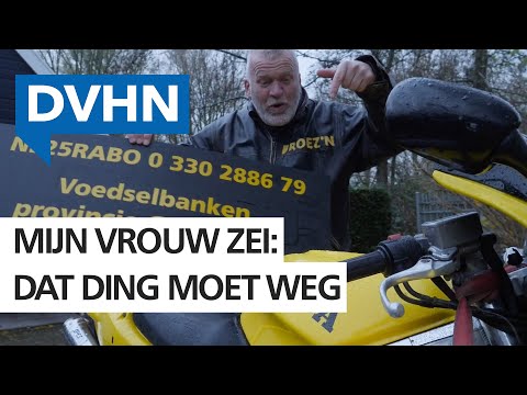 Henk 'broez'n' de Haan schenkt racemotor aan voedselbank