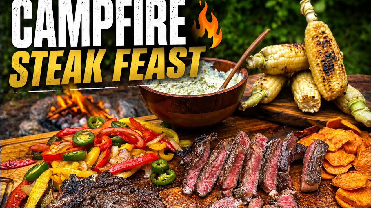 🔥 This Campfire Steak Feast Was Unreal