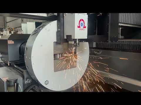 Laser Cutting - Plate+Pipe：auto unclamping the tube and cutting (No.B18)