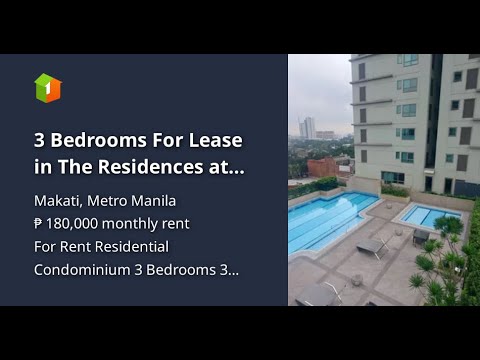 3 quartos para alugar nas residências em Greenbelt Makati