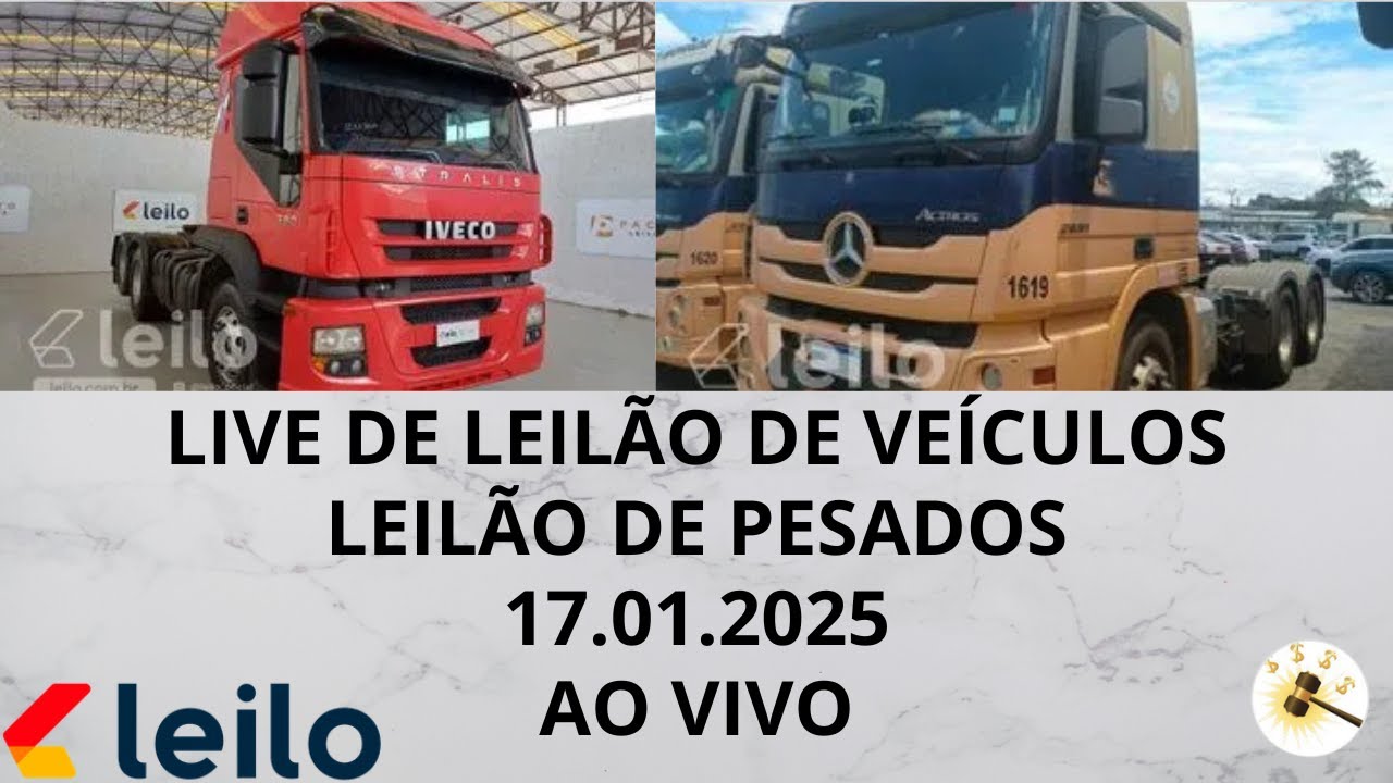 LIVE DE LEILÃO DE VEÍCULOS NO LEILO DIA 17.01.2025