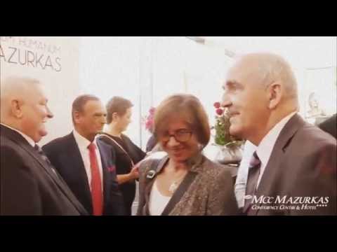 Prezydent Lech  i Danuta Wałęsa wita gości XVIII Forum Humanum Mazurkas...