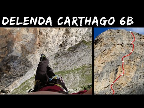 Delenda Carthago 6b - Multipitch Sport Climb in Dolomiti