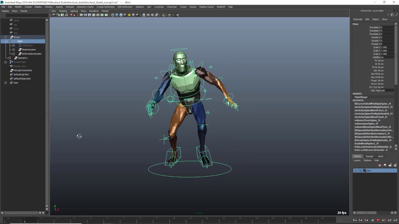 Blockout Dude rig - video demo