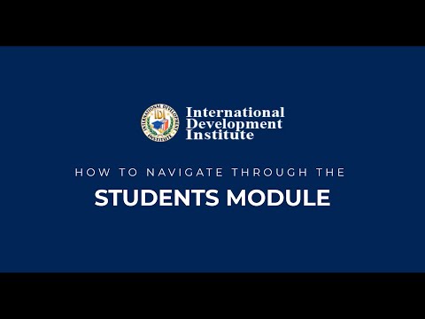 How to navigate through the students module | IDI