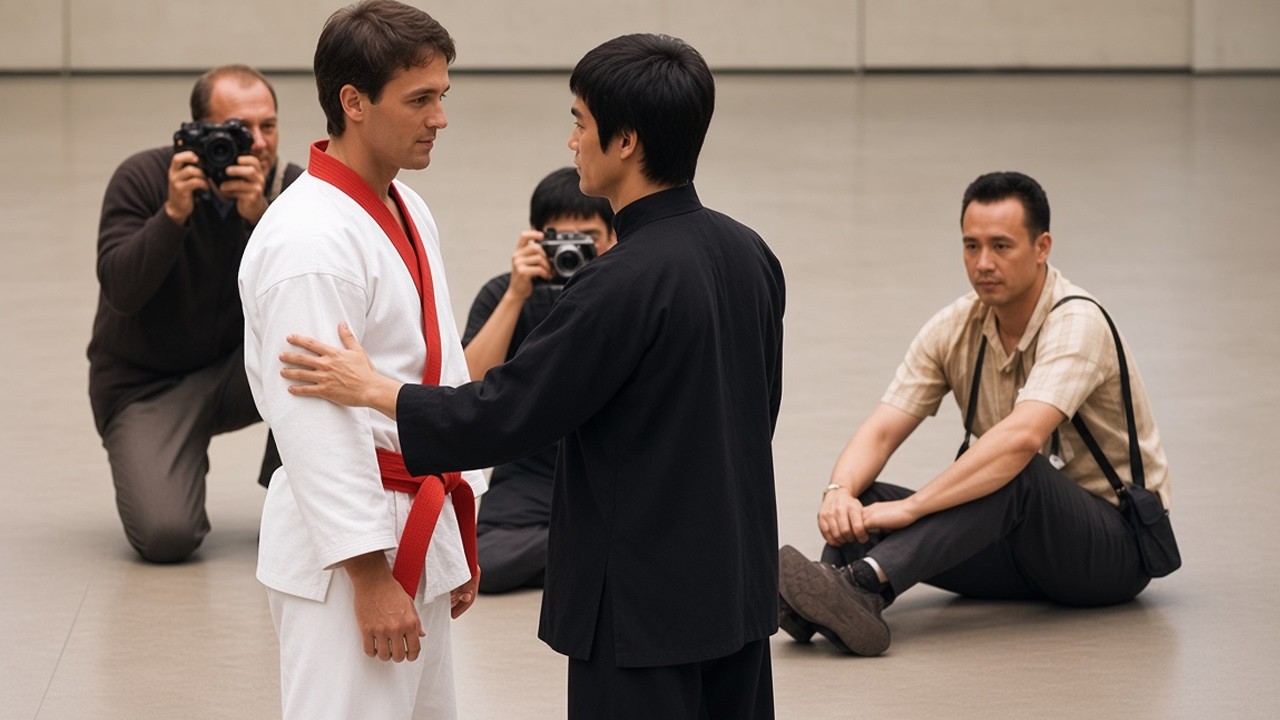 Joe Lewis Tries To Teach Bruce Lee Karate....... Then This Happened