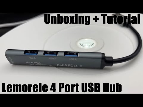 USB Hub, Lemorele 4 Port USB 3.0*1 Hub, 2.0*3 Hub Splitter for Laptop, iMac Unboxing & instructions