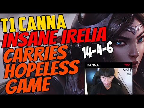 T1 Canna's INSANE IRELIA Top - Amazing Comeback From A Lost Game KDA 14-4-6 vs Lucian Challenger