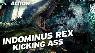 Indominus Rex Kicking Ass | Jurassic World (2015) | All Action
