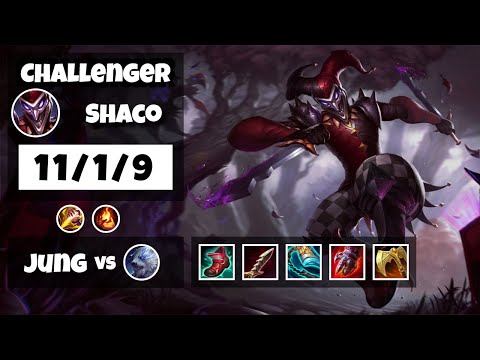 Shaco vs Volibear KOREAN Challenger JUNGLE (11/1/9) - v11.6