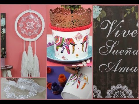 ManosalaObraTv Programa 66 Atrapasueños - Stencils - Sellos - Maceta Hindu