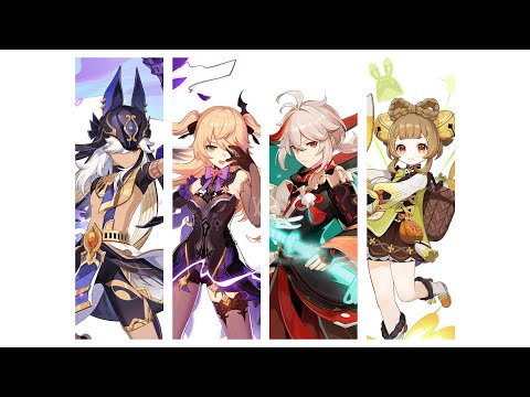 CYNO, Fischl, Kazuha, Yaoyao vs 4 non-flying robots