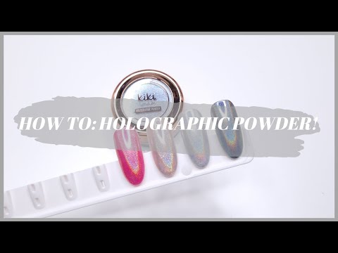 Part of a video titled HOW TO APPLY HOLOGRAPHIC NAIL ART POWDER - YouTube
