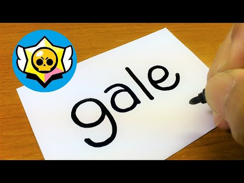 How to turn words GALE(Brawl Stars New Brawler)into a cartoon - How to draw doodle art on paper