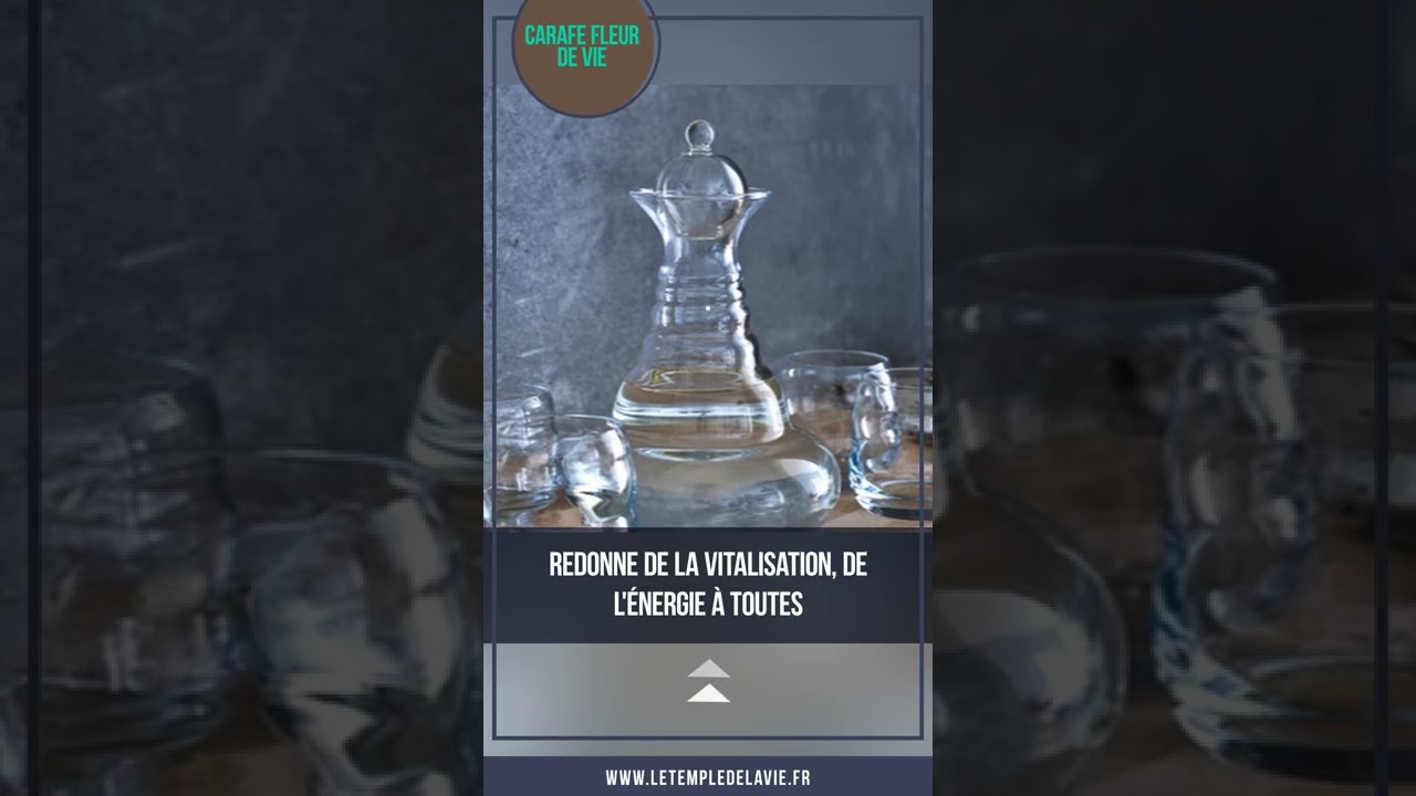 La carafe ondes de formes basée sur le nombre d'Or et sa fleur de vie 24 carat.