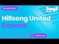 Hillsong UNITED - Oceans (Lower Key) Piano Karaoke