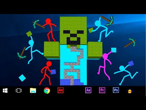 Animation VS Minecraft Cartoon ⚡ Stickmen VS Giant Zombie / stick man Animation