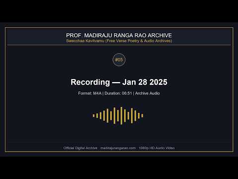 MRR Archival Recording (Jan 28, 2025) — Swecchaa Kavitvamu