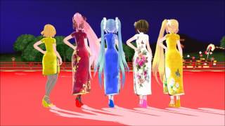 Download lagu MMD Sentai Slender Legs TDA chinese dress [ Miku x Neru x Luka x Meiko x Rin ] mp3