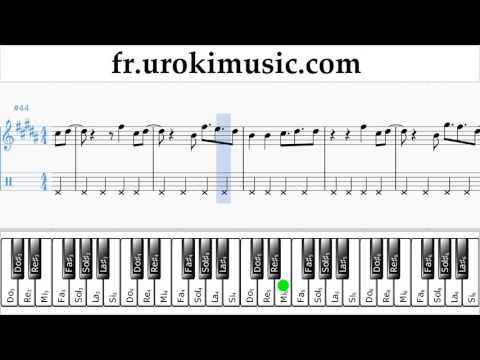 Comment Jouer du Piano (main droite) David Guetta, Justin Bieber - 2U Tab Tablature Partie#2 um-i829