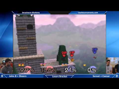 Smashacre Gluttony - Sensei + Caesar vs Jon B + Sheers - Losers Semis - Smash 64