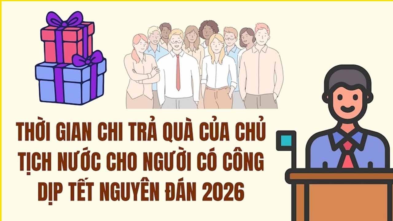 Thời gian chi trả quà của Chủ tịch nước cho người có công dịp Tết Nguyên đán 2026