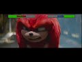 Knuckles vs Sonic. Sonic the hedgehog 2 movie