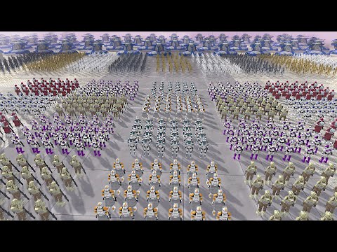 All Clone Trooper Legions VS All Battle Droid Legions! - Men of War: Star Wars Mod