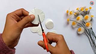 How to make flowers with thermocol plate | artificial flowers making video | Flower making Tutorial