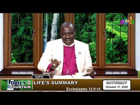 DAILY FOUNTAIN DEVOTIONAL GUIDE FOR 17 OCTOBER 2020 - THE RT. REV'D STEVEN AKOBE