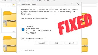 How to Fix An Unexpected error is keeping you from copying the file.