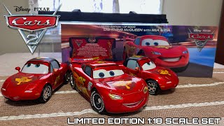 2011 Disney Store Cars 2 Lightning McQueen, Mia & Tia 1:18 Scale Diecast Set | Unboxing & Review