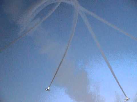 Aeroshell Aerobatic Team twilight bomb burst -Salute America Air Show
