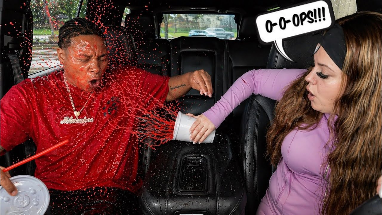 KNOCKING MY GIRLFRIEND DRINK OVER ON PURPOSE *PAY BACK*