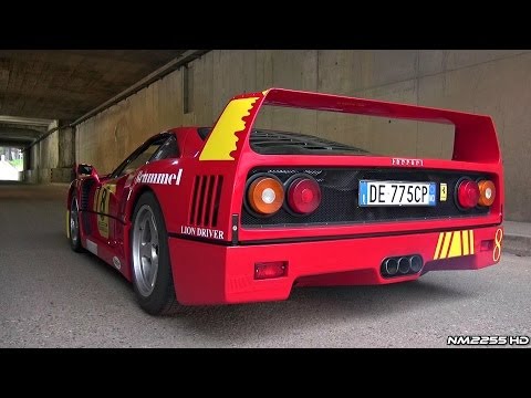 Ferrari F40 with Tubi HUGE Revs + Slow Motion Flames
