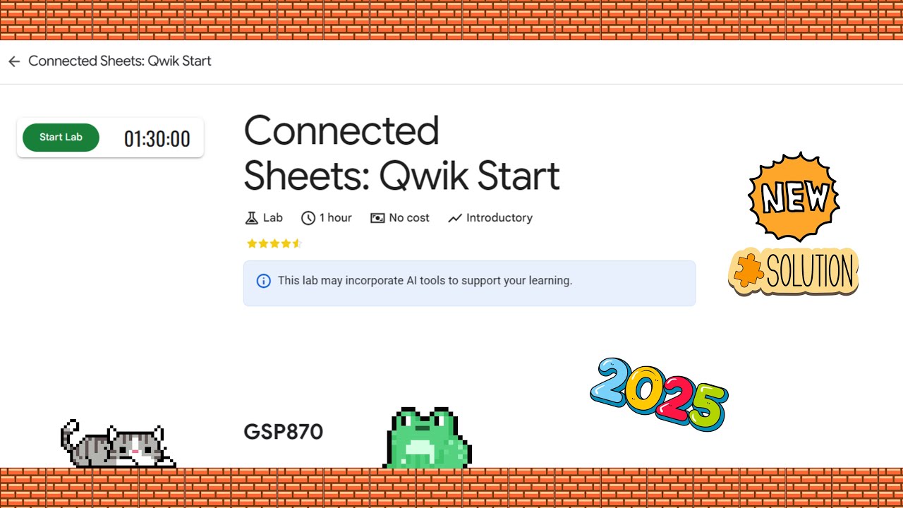Connected Sheets: Qwik Start ☆GSP870 ●GCAF-2024 #qwiklabs #arcade #gcp Short-tricks [Updated]  ☁️🚀🎉