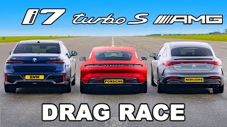 BMW i7 נגד פורשה טייקן טורבו S נגד מרצדס AMG EQS: DRAG RACE