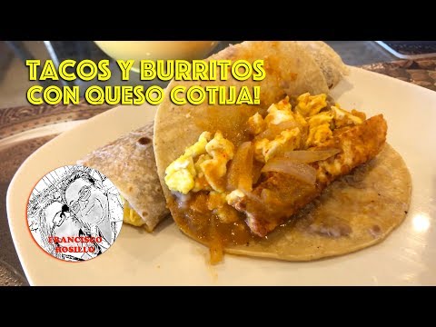 Tacos de Queso Cotija con Huevo - Como hacer Tacos de Queso Cotija - Receta de Tacos de Queso
