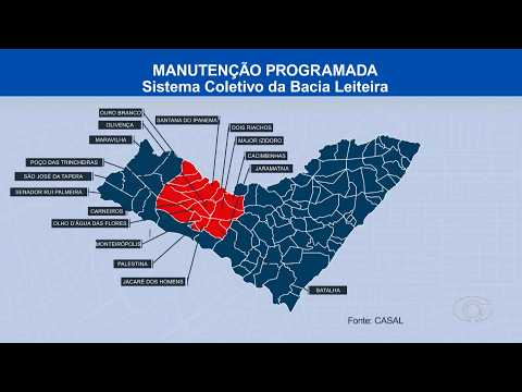 17 municípios de Alagoas terão abastecimento de água interrompido; veja a lista - 04/08/2026
