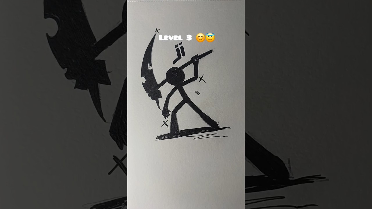 Drawing stickman in different levels part 32 #howtodraw #art #stickman #draw #sketching #fyp