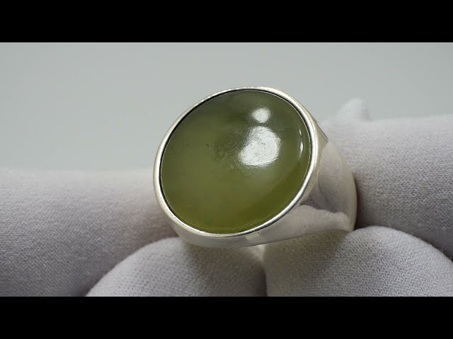 Срібна каблучка з нефритом 60кю Відео огляд