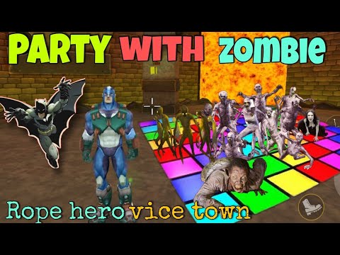 Party with zombie in arena | Rope hero vice town | naxeex | BLACK SPIDER 2.0