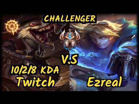 brTT (TWITCH) vs EZREAL - 10/2/8 KDA BOTTOM ADC CHALLENGER GAMEPLAY - BR