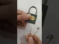 Way To Open A Lock With Safety Pin Trick Shorts Lifehack Trending Diy Learning