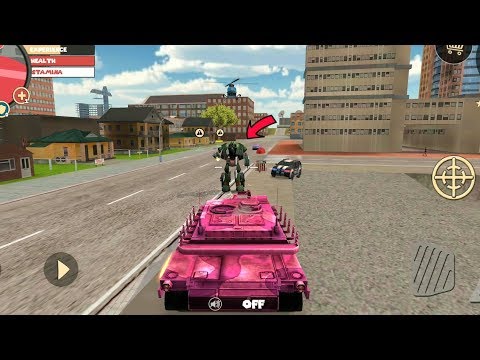 Rope Hero: Vice Town (Red Tank Fight Police Robot Car) 🚀RED Tank  Destroyer Robot Car - Gameplay HD