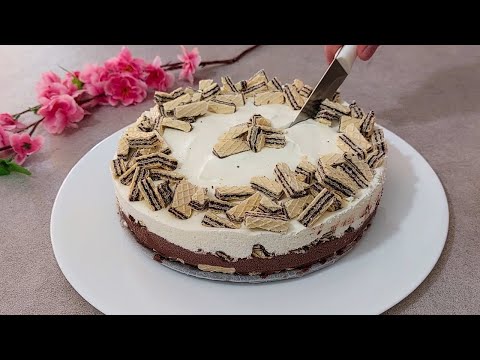 Only 4 ingredients! 5 minute Ice Cream Cake! Never eaten such a delicious cake!